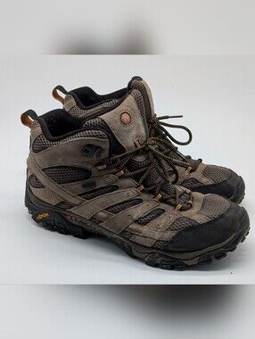 Merrell Moab 2 Mid Waterproof Hiking Boots Men's Size 11.5 Walnut Vibram